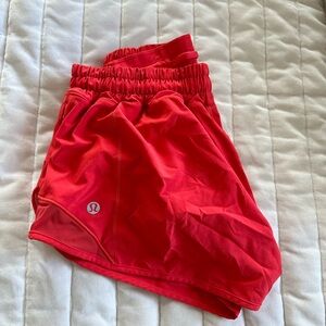 red/pink lulu shorts size 4